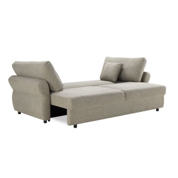 Divano Letto con topper Loki colore tortora 245x105x92H
