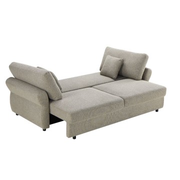 Divano Letto con topper Loki colore tortora 245x105x92H