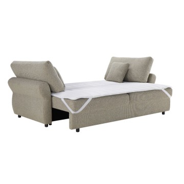 Divano Letto con topper Loki colore tortora 245x105x92H