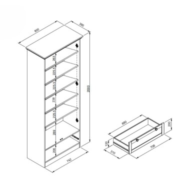 Armadio tuttopiani 2 ante e cassetto rovere anticato Timber40A  80x39x200H L'eleganza del legno, la funzionalità dello spazio