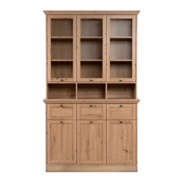 Credenza con vetrina Timber54A 120x40x200H Il fascino del legno naturale nella tua casa
