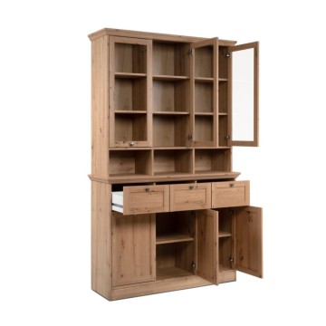 Credenza con vetrina Timber54A 120x40x200H Il fascino del legno naturale nella tua casa