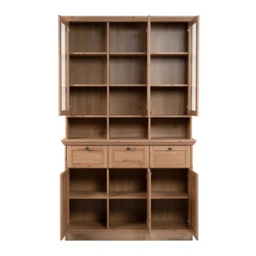 Credenza con vetrina Timber54A 120x40x200H Il fascino del legno naturale nella tua casa