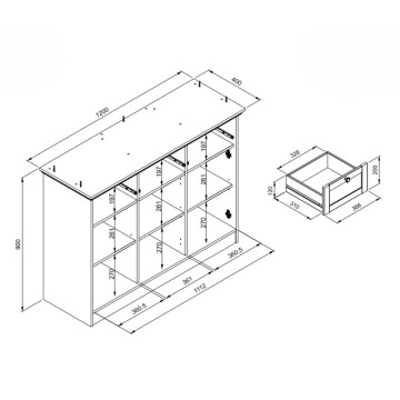 Credenza con vetrina Timber54A 120x40x200H Il fascino del legno naturale nella tua casa