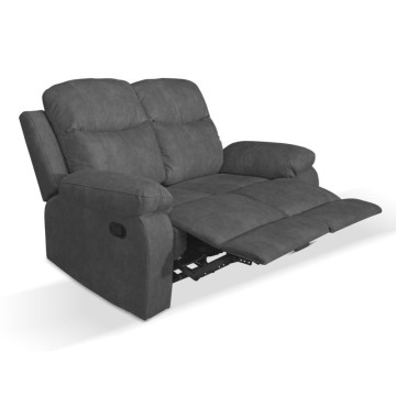 Divano Chicago 2 posti reclinabile colore grigio scuro 154x90x100H