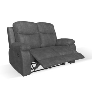 Divano Chicago 2 posti reclinabile colore grigio scuro 154x90x100H