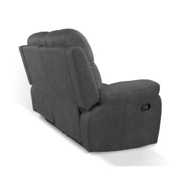 Divano Chicago 2 posti reclinabile colore grigio scuro 154x90x100H