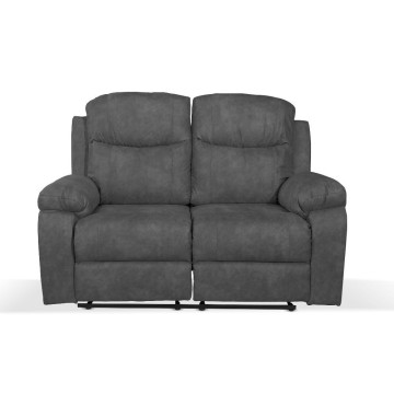 Divano Chicago 2 posti reclinabile colore grigio scuro 154x90x100H