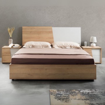 Camera da letto Fadri rovere miele e calce grigio: un connubio di stile e funzionalità