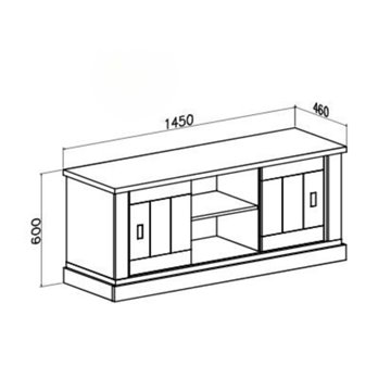 Mobile porta TV colore pino bianco e rovere vano a giorno e 2 ante scorrevoli AnthonyIII 145x46x60H