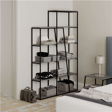 Libreria Pal antracite con 5 ripiani 110x29x178H- Design moderno e funzionale
