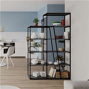 Libreria Pal antracite con 5 ripiani 110x29x178H- Design moderno e funzionale