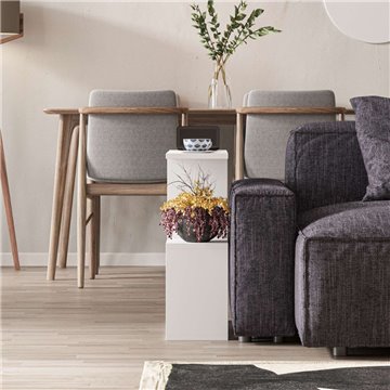 Tavolino da salotto bianco Homemania 60x19,5x60H - Design moderno e versatilità in un solo complemento d'arredo