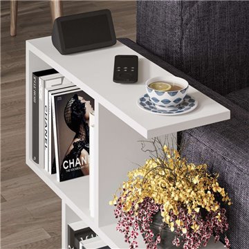 Tavolino da salotto bianco Homemania 60x19,5x60H - Design moderno e versatilità in un solo complemento d'arredo