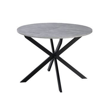 TAVOLO RUT PIANO COLORE CEMENTO E GAMBE IN METALLO NERO