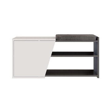 Scarpiera panca Fiona 104.6x37.5x47.2 colore bianco antracite