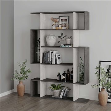 Libreria Mito bianco vintage e retro grey 108,5x25,5x161 cm - Stile Moderno e Funzionalità in un Design Unico