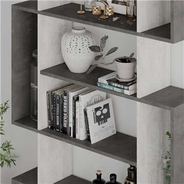 Libreria Mito bianco vintage e retro grey 108,5x25,5x161 cm - Stile Moderno e Funzionalità in un Design Unico