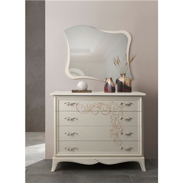 Camera da letto Marsida beige con armadio scorrevole serigrafato - Eleganza e funzionalità per la tua zona notte