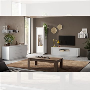 Madia 2 ante e 3 cassetti Tiki 180x40x80h colore bianco opaco