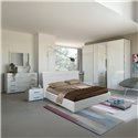 Camera da letto completa con armadio ante scorrevoli bianco laccato - Amara