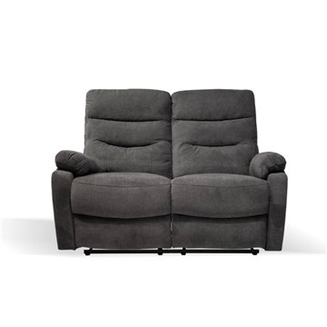 Divano 2 posti con 2 recliner elettrici colore grigio scuro - Brienz