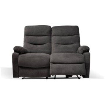 Divano 2 posti con 2 recliner elettrici colore grigio scuro - Brienz