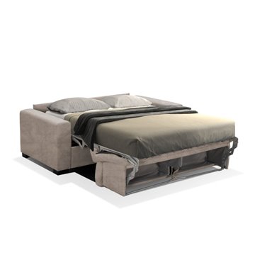 Divano Letto Pisa 3 Posti in Nabuk Tortora 220x99x93H - Eleganza e Funzionalità per il Tuo Relax