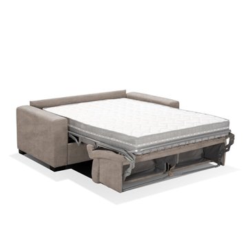 Divano Letto Pisa 3 Posti in Nabuk Tortora 220x99x93H - Eleganza e Funzionalità per il Tuo Relax