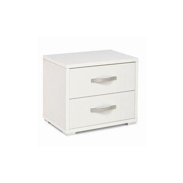 Comodino con 2 cassetti colore bianco frassinato 52x36x43H cm