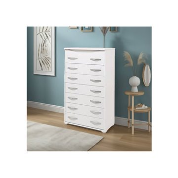 Cassettiera con 7 cassetti colore bianco frassinato 76x41x127H cm - Settimino Maxi