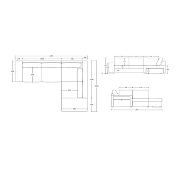 Divano Letto Angolare reversibile Jozzis sabbia con funzione letto e bracciolo contenitore 257x188x94H