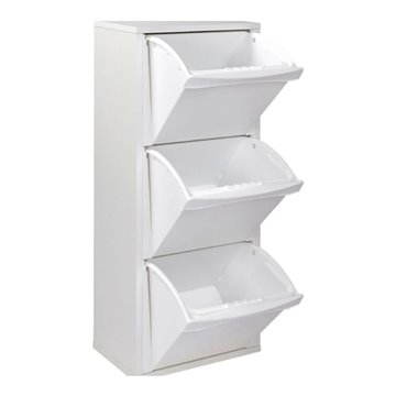 Mobile Pattumiera Helena bianco 40x25x102H - Eleganza e Funzionalità per la Raccolta Differenziata
