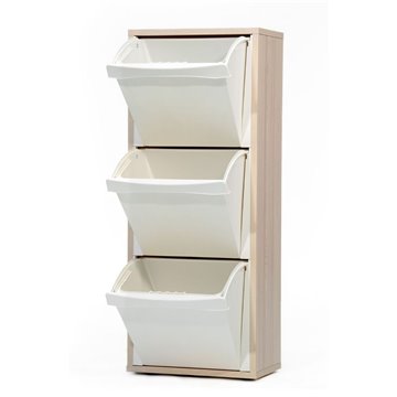 Mobile Pattumiera Helena olmo 40x25x102H - Eleganza e Funzionalità per la Raccolta Differenziata