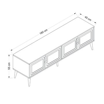 Mobile Porta TV Prime 4 ante colore cashmere 180x45x55H - Stile e funzionalità