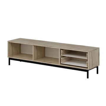 Mobile porta TV Esta rovere chiaro e antracite con effetto cannettato 180x35x47H