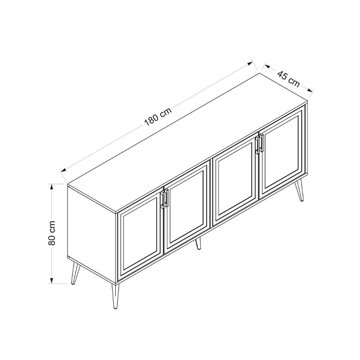 Madia Prime colore cashmere 180x45x80H - Eleganza e funzionalità per la tua casa