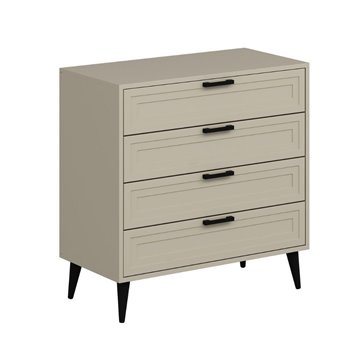 Cassettiera Prime 4 cassetti colore cashmere 90x45x90H - Stile e funzionalità per ogni spazio