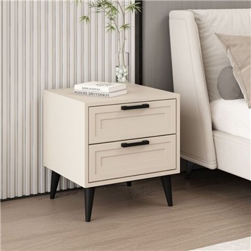 Comodino Prime 2 cassetti colore cashmere 50x45x52H - Eleganza e funzionalità