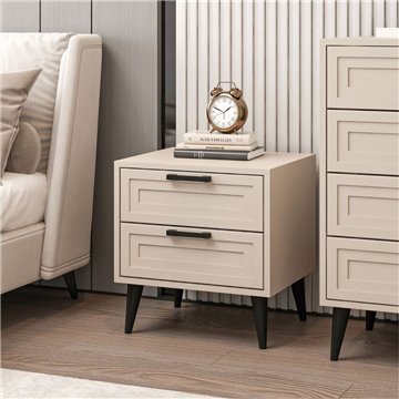 Comodino Prime 2 cassetti colore cashmere 50x45x52H - Eleganza e funzionalità