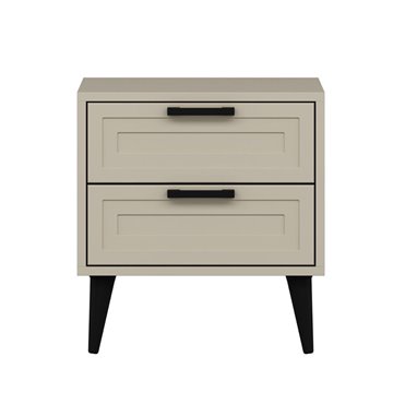 Comodino Prime 2 cassetti colore cashmere 50x45x52H - Eleganza e funzionalità
