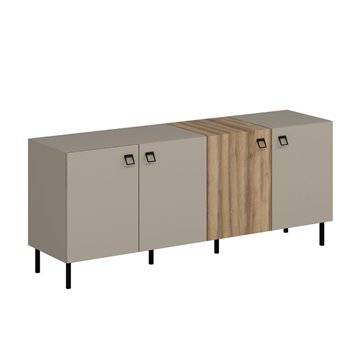 Madia Mila cashmere e rovere 180x47x75H - Eleganza e contrasto per un living raffinato