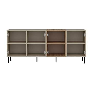 Madia Mila cashmere e rovere 180x47x75H - Eleganza e contrasto per un living raffinato