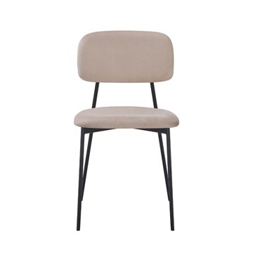 Sedia Shen in vellutino taupè e gambe in metallo nero 44x49x78H