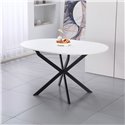 Tavolo rotondo allungabile Rut bianco 100x100x77H - Design moderno e praticità quotidiana