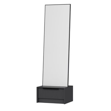 Specchio Kale con base cassetto antracite 54x45x178H