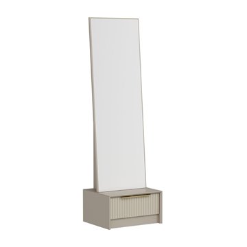 Specchio Kale con base cassetto cashmere 54x45x178H
