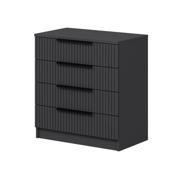 Cassettiera 4 cassetti Kale antracite effetto cannettato 72x42x77H