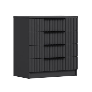 Cassettiera 4 cassetti Kale antracite effetto cannettato 72x42x77H