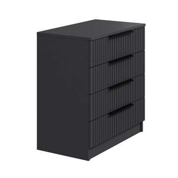 Cassettiera 4 cassetti Kale antracite effetto cannettato 72x42x77H